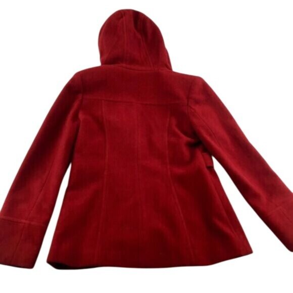 Croft & Barrow Womens Red Wool Blend Hooded Jacket M - Picture 7 of 7